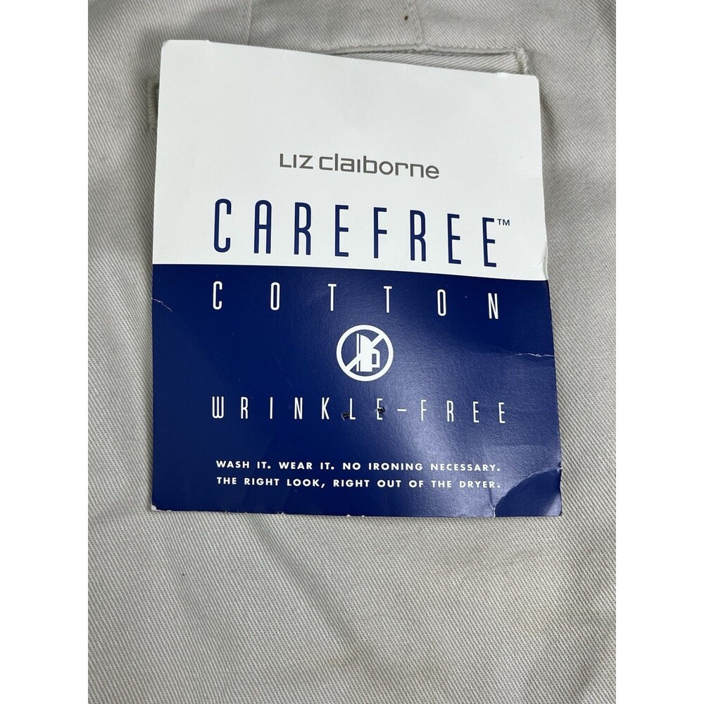 NOS 90s Liz Claiborne Lizsport Womens 12 Khaki Pleated High Rise Tapered Pants - Picture 7 of 15